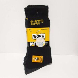 CAT Caterpillar Mens Work Crew Socks Size 10-13 NEW 3 Pairs